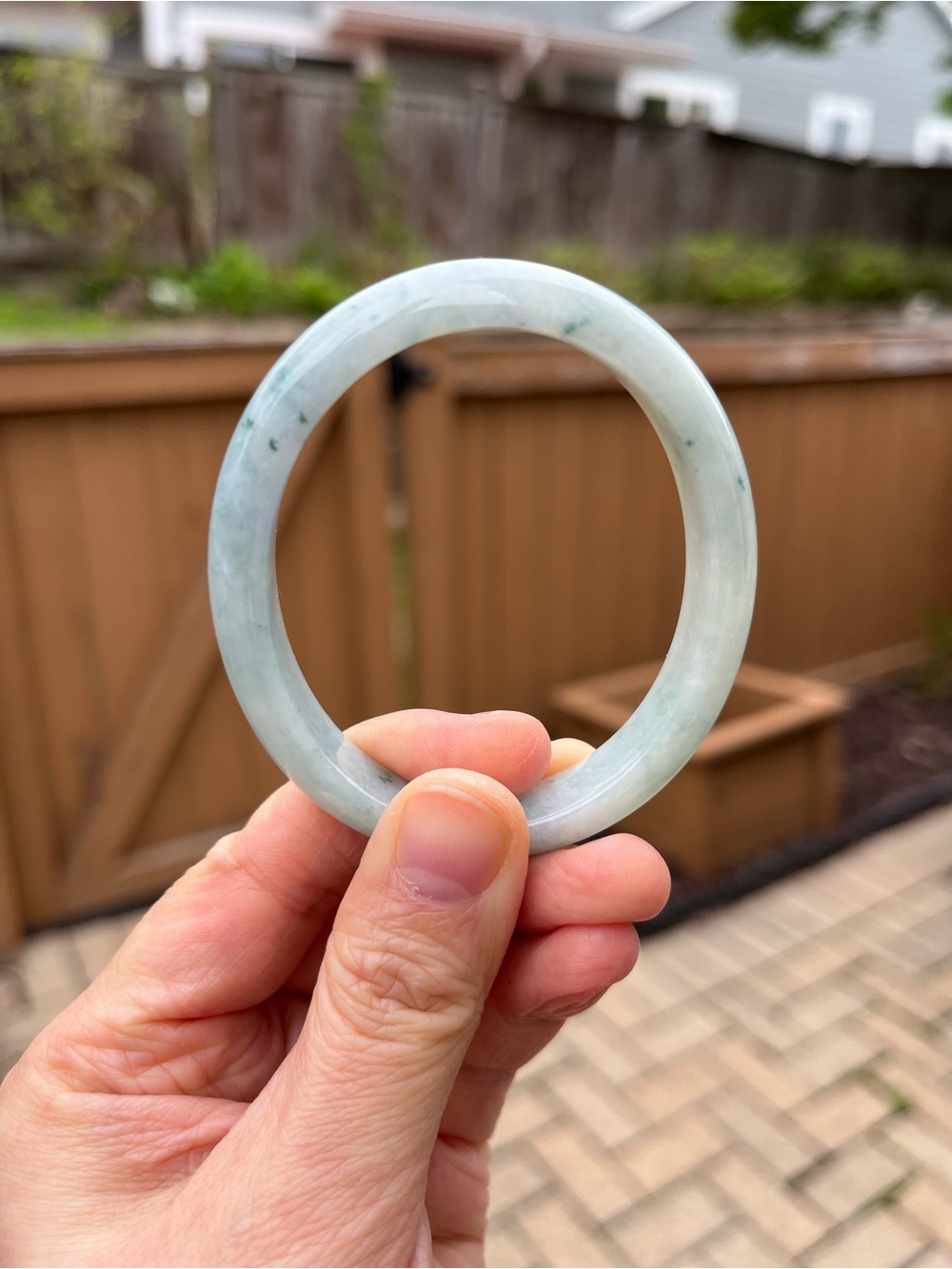 BW081-OL Oval 56/47.2mm Certified Untreated Grade A Burmese Jadeite Bangle